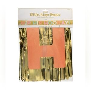 NWT Multicolor Glitter Confetti Fun Foil Fringe Letter Banner - 10' x 11.5"